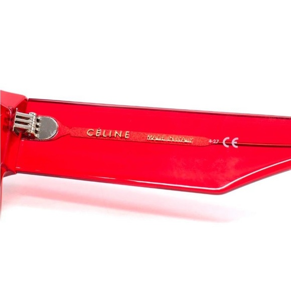 CELINE Burgundy Square Shield Sunglasses - Picture 14 of 16